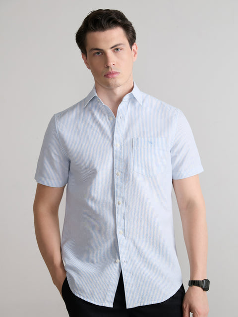 Striped Slub Tailored Fit Shirt