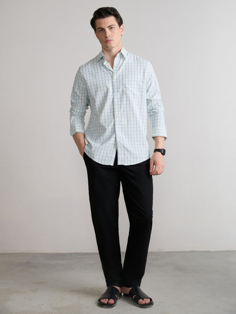 Checked Dobby Tailored Fit Shirt
