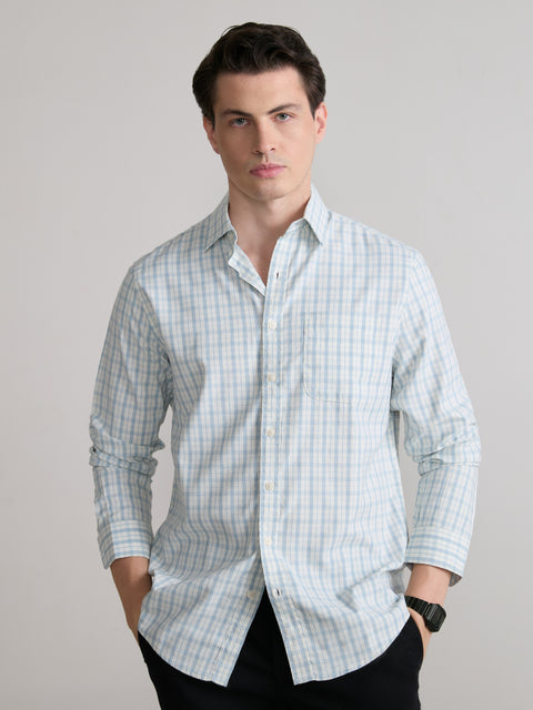 Checked Dobby Tailored Fit Shirt