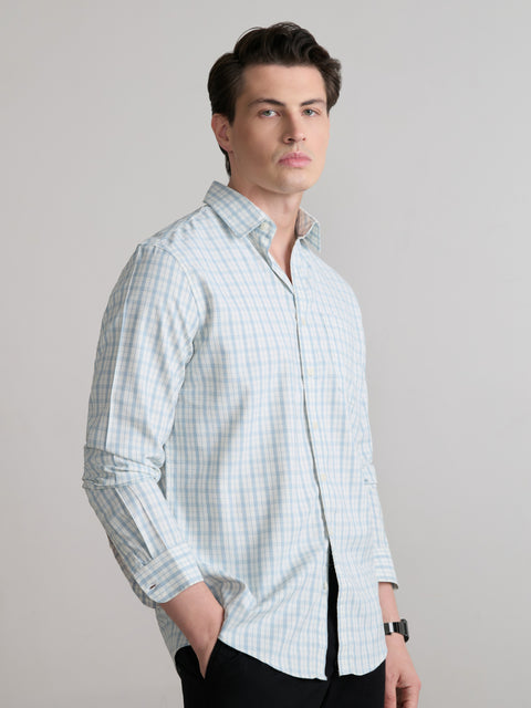 Checked Dobby Tailored Fit Shirt