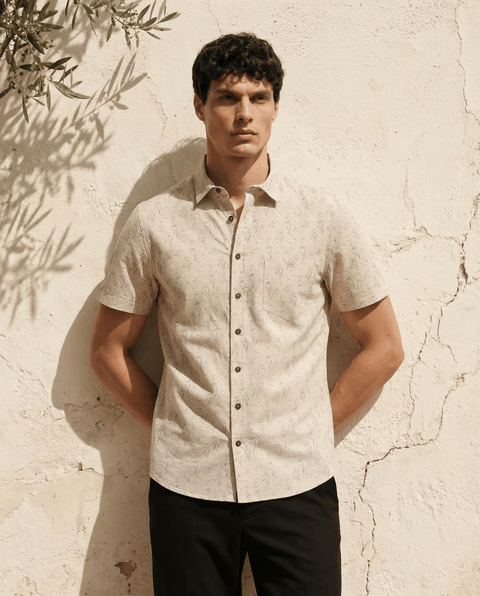 DEVAR Light Peach Printed Shirt - Shirt - 250230698