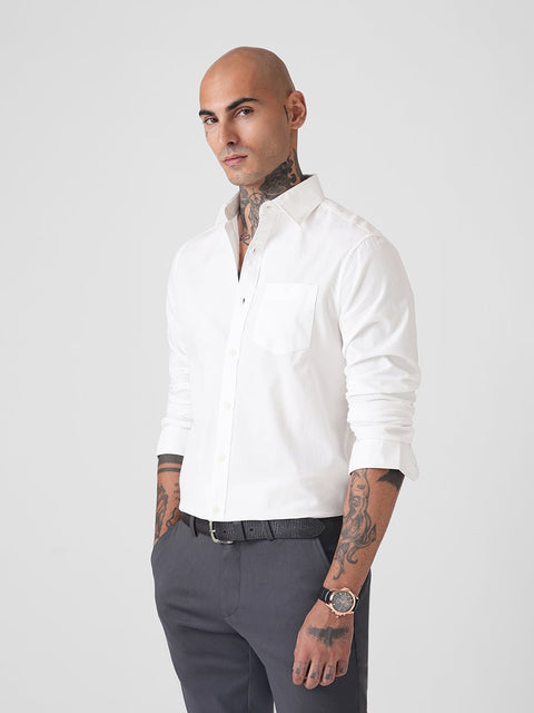 DOBBY PLAIN TAILORED SHIRT-Shirt - 260235160