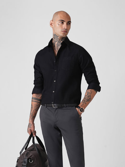 DOBBY PLAIN TAILORED SHIRT-Shirt - 260235180