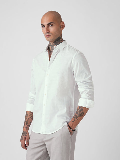 DOBBY PLAIN TAILORED SHIRT-Shirt - 260134940
