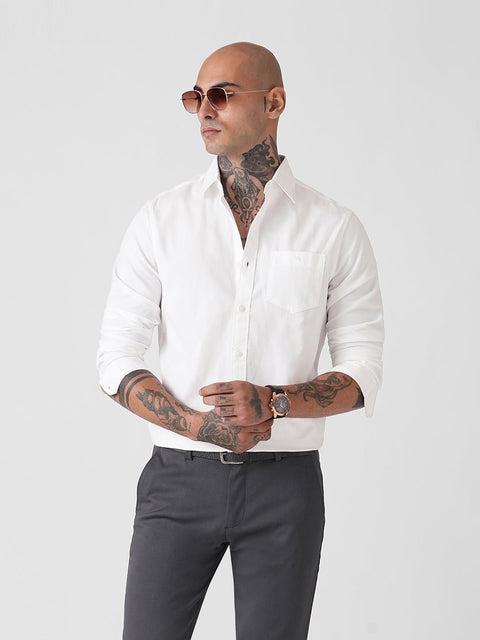 DOBBY PLAIN TAILORED SHIRT-Shirt - 260235160