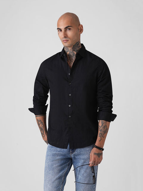 DOBBY PLAIN TAILORED SHIRT-Shirt - 260134950