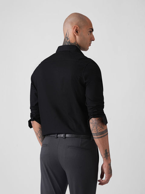 DOBBY PLAIN TAILORED SHIRT-Shirt - 260235180