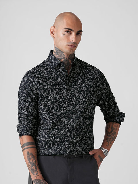 DOBBY PRINTED TAILORED SHIRT-Shirt - 260134465