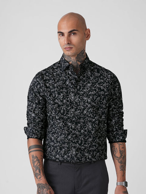 DOBBY PRINTED TAILORED SHIRT-Shirt - 260134465