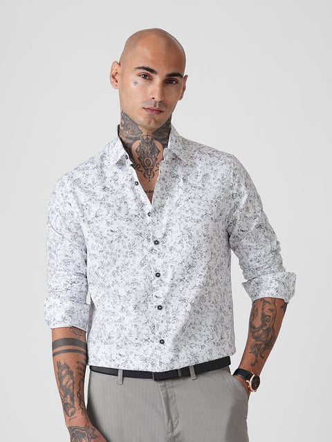 DOBBY PRINTED TAILORED SHIRT-Shirt - 260134460