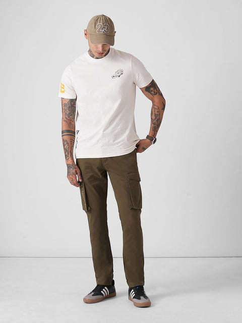 DOBBY SLIM FIT CARGO TROUSERS - Cargo - 4IS2F0571