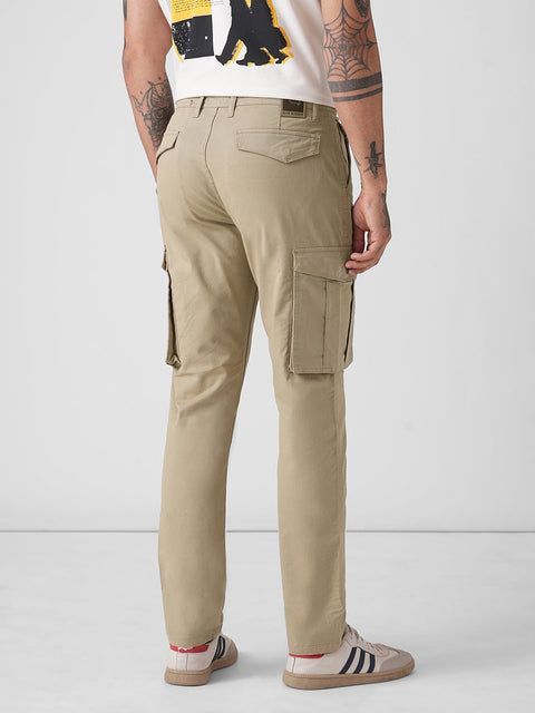 DOBBY SLIM FIT CARGO TROUSERS - Cargo - 4IS2F0566