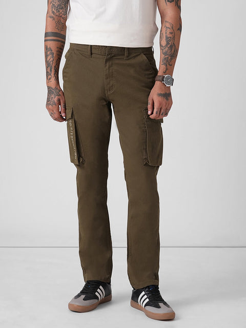 DOBBY SLIM FIT CARGO TROUSERS - Cargo - 4IS2F0571