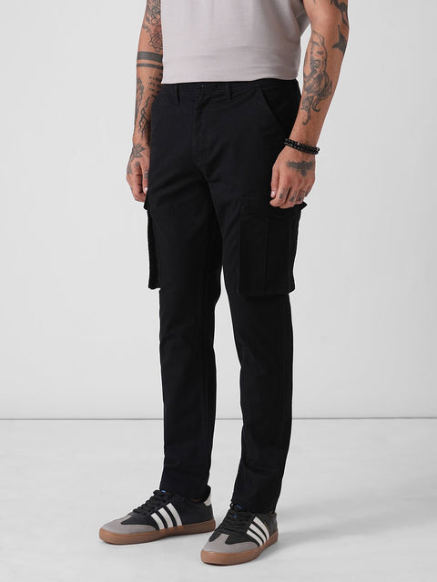 DOBBY SLIM FIT CARGO TROUSERS - Cargo - 4IS2F0576