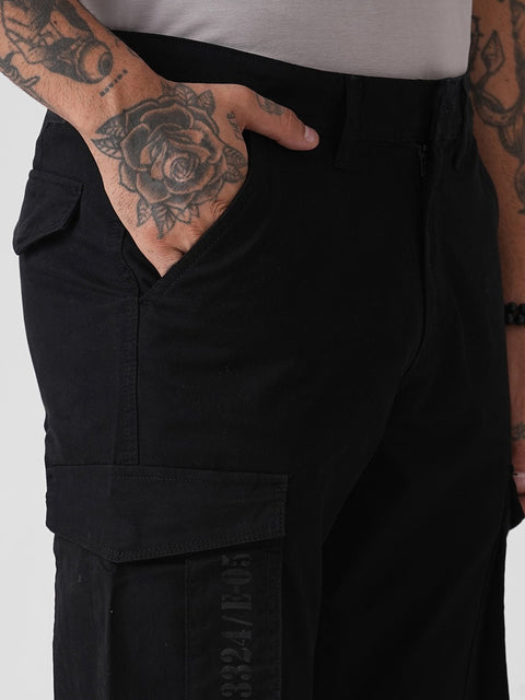 DOBBY SLIM FIT CARGO TROUSERS - Cargo - 4IS2F0576