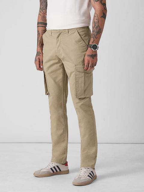 DOBBY SLIM FIT CARGO TROUSERS - Cargo - 4IS2F0566