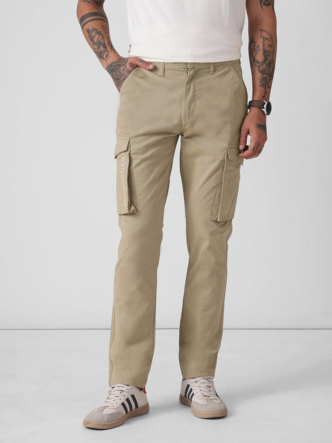 DOBBY SLIM FIT CARGO TROUSERS - Cargo - 4IS2F0566
