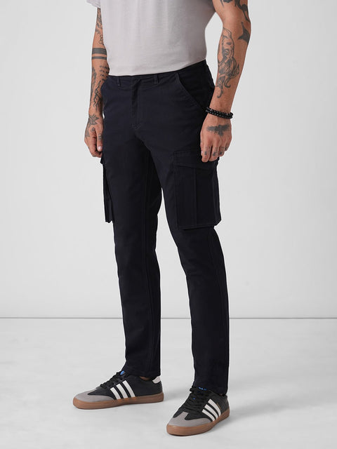 DOBBY SLIM FIT CARGO TROUSERS - Cargo - 4IS2F0581