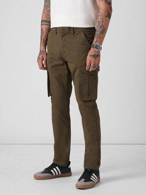 DOBBY SLIM FIT CARGO TROUSERS - Cargo - 4IS2F0571