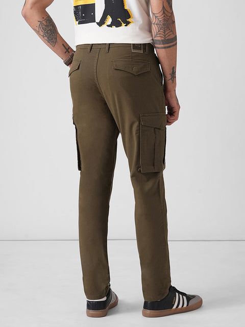 DOBBY SLIM FIT CARGO TROUSERS - Cargo - 4IS2F0571