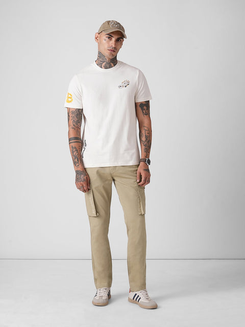 DOBBY SLIM FIT CARGO TROUSERS - Cargo - 4IS2F0566