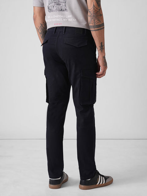DOBBY SLIM FIT CARGO TROUSERS - Cargo - 4IS2F0581