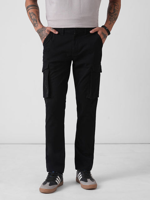 DOBBY SLIM FIT CARGO TROUSERS - Cargo - 4IS2F0576
