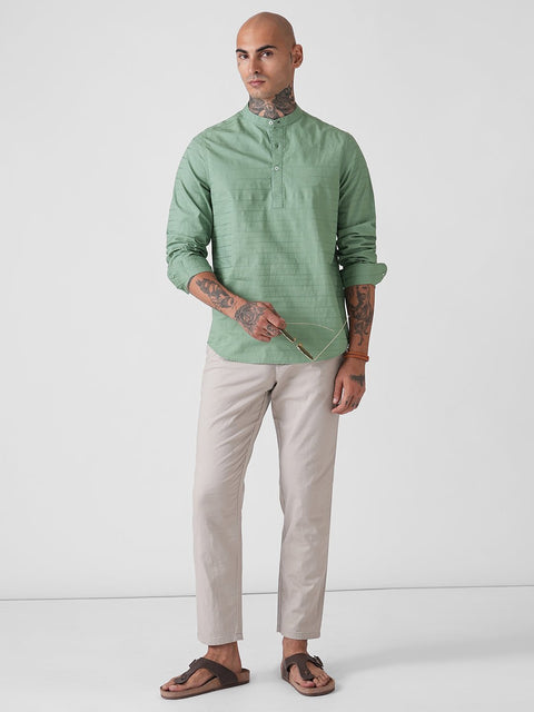 DOBBY STRIPED TAILORED KURTA - Kurta - 260134890