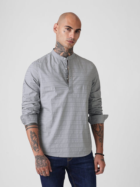 DOBBY STRIPED TAILORED KURTA - Kurta - 260134895