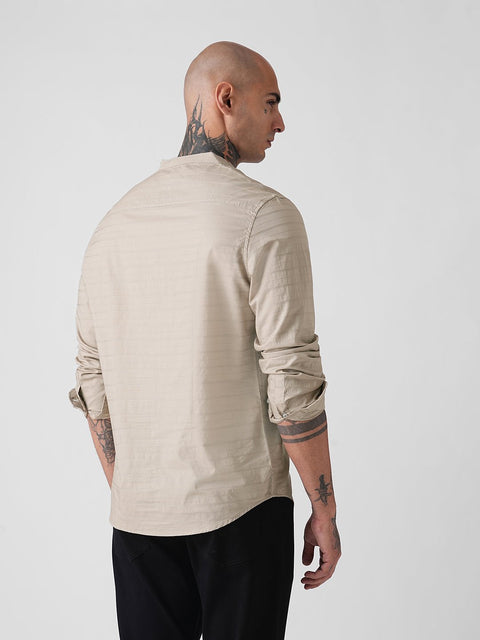 DOBBY STRIPED TAILORED KURTA - Kurta - 260134885
