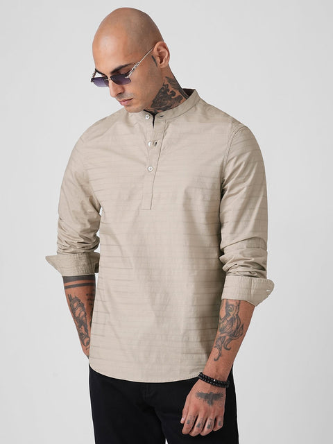 DOBBY STRIPED TAILORED KURTA - Kurta - 260134885