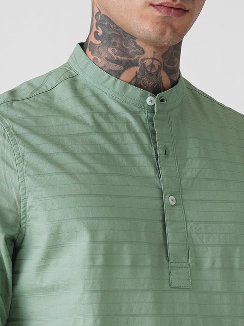 DOBBY STRIPED TAILORED KURTA - Kurta - 260134890