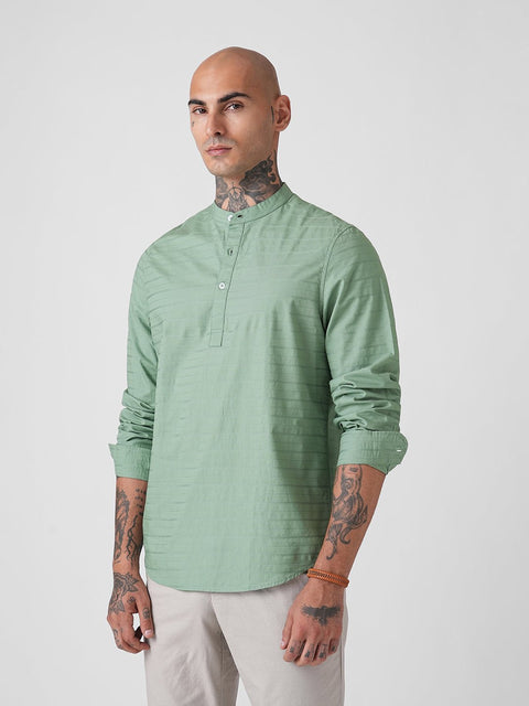 DOBBY STRIPED TAILORED KURTA - Kurta - 260134890