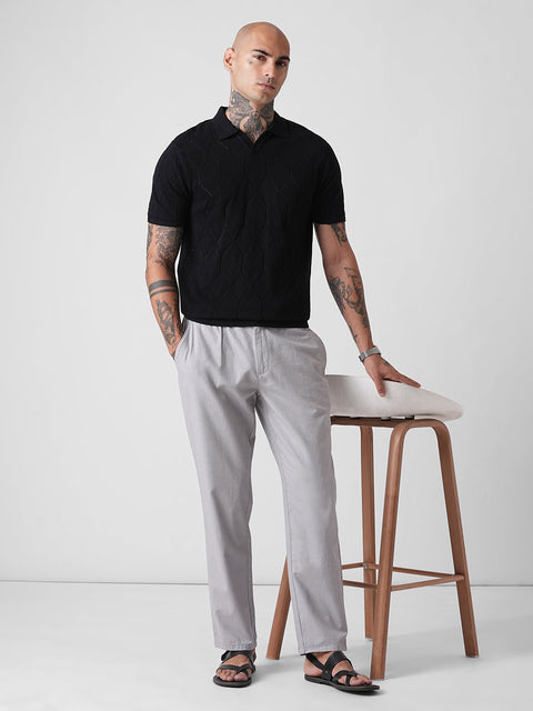 DOBBY TRAVELLER FIT TROUSERS - Trousers - 4IS1F0126