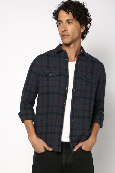 Double Pocket Checks Shirt - Shirt - 2412302399