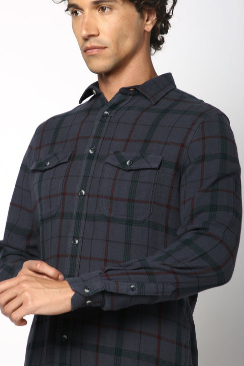 Double Pocket Checks Shirt - Shirt - 2412302399