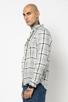 DUSTY BLUE TARTAN CHECKERED SHIRT-Shirt - 250230478
