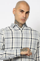DUSTY BLUE TARTAN CHECKERED SHIRT-Shirt - 250230478