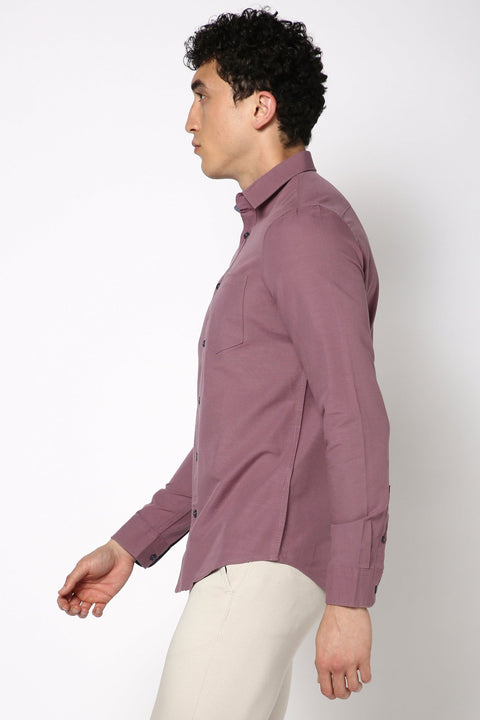 Dusty Mauve Cotton Shirt - Shirt - 240528006