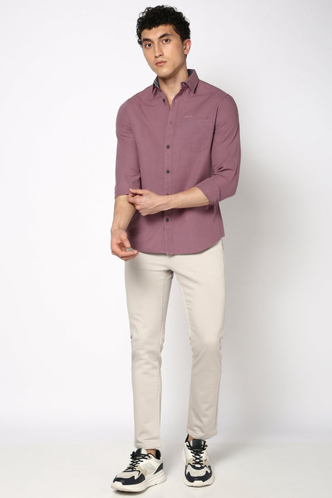 Dusty Mauve Cotton Shirt - Shirt - 240528006