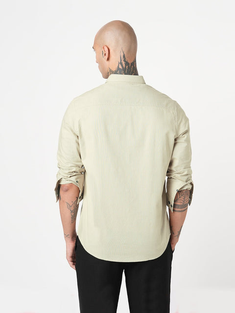 ECRU PLAIN COTTON SHIRT-Shirt - 251134165