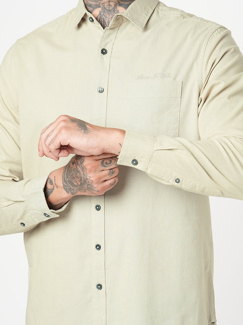 ECRU PLAIN COTTON SHIRT-Shirt - 251134165