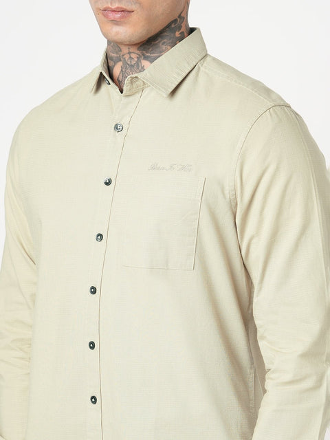 ECRU PLAIN COTTON SHIRT-Shirt - 251134165