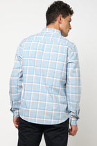 ELARIO Light Blue Checkered Shirt - Shirt - 250330973