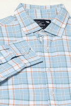 ELARIO Light Blue Checkered Shirt - Shirt - 250330973