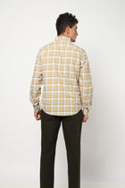 ELARIO Light Khakhi Checkered Shirt - Shirt - 250330978