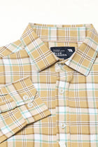 ELARIO Light Khakhi Checkered Shirt - Shirt - 250330978