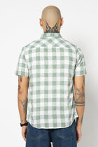 GREEN BUFFALO CHECKERED HALF SLEEVE SHIRT-Shirts - 250631452
