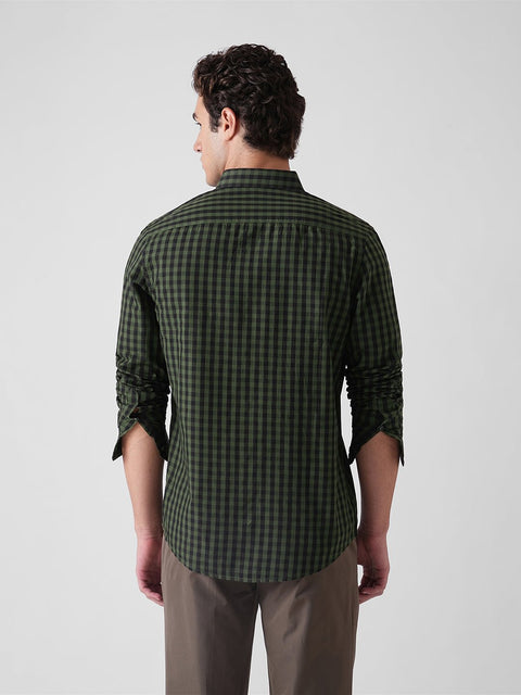 GREEN CHECKERED COTTON SHIRT-Shirt - 260134586