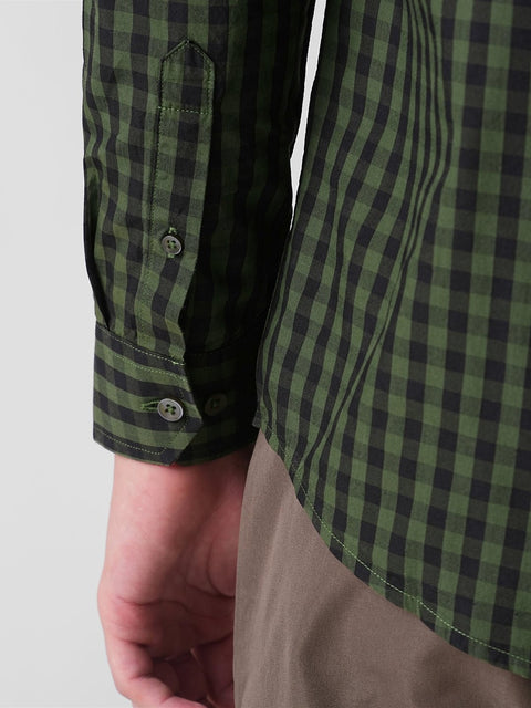 GREEN CHECKERED COTTON SHIRT-Shirt - 260134586